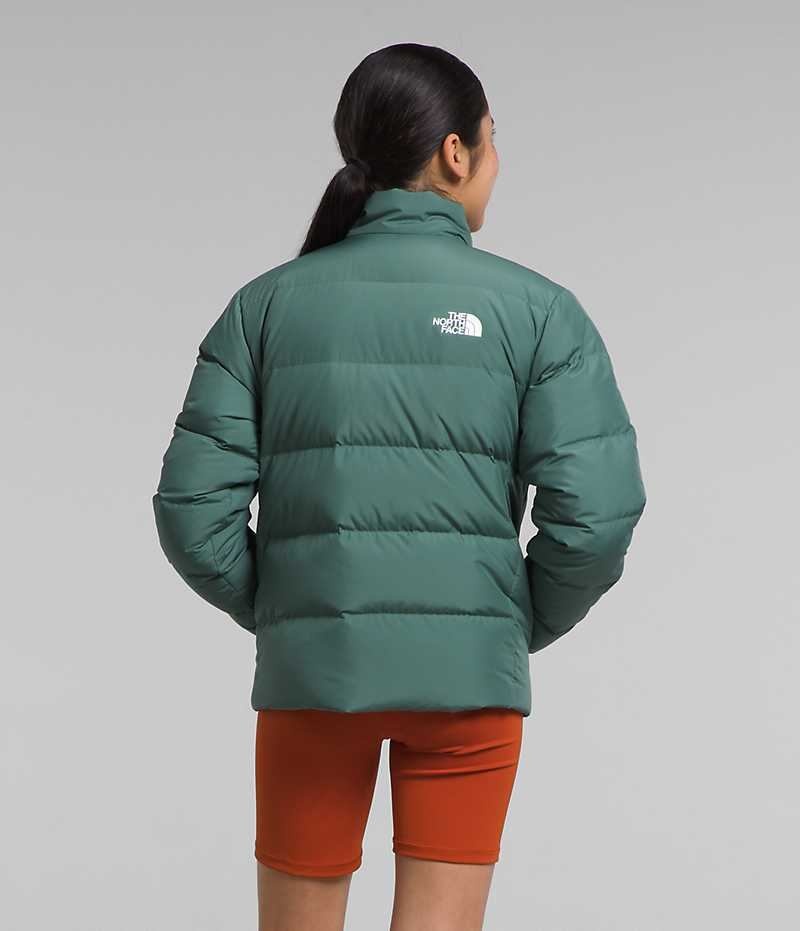 Chaqueta Plumas The North Face Reversible North Niña Verde | CL-EYVWH