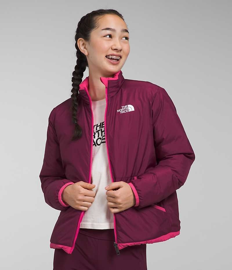 Chaqueta Plumas The North Face Reversible North Niña Rosas | CHILE-FTDGQ