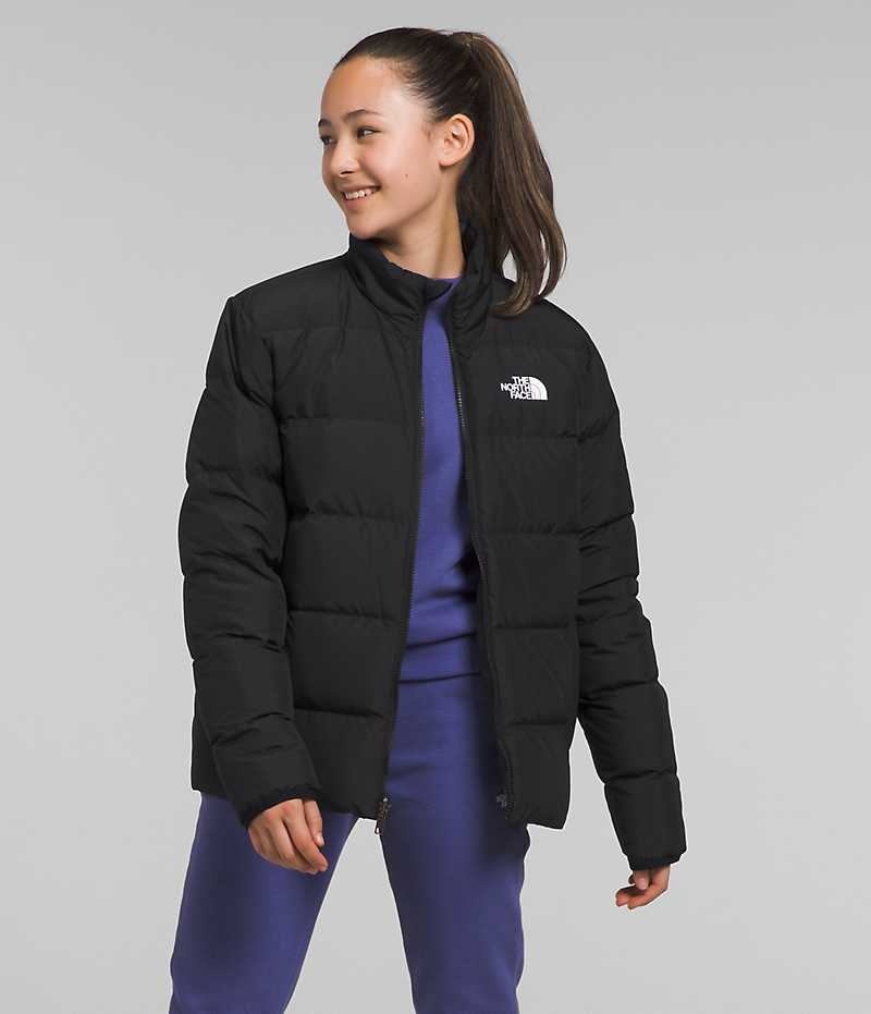 Chaqueta Plumas The North Face Reversible North Niña Negras | CHILE-AGHNY