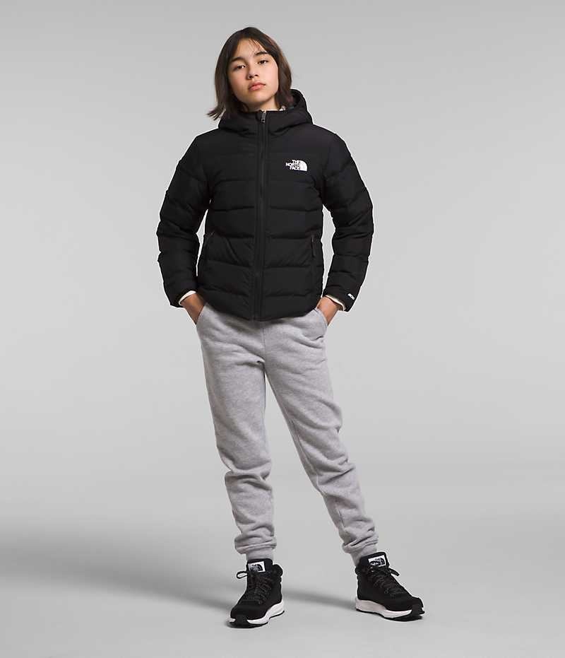 Chaqueta Plumas The North Face Reversible North Encapuchado Niña Negras | CL-VUDHT