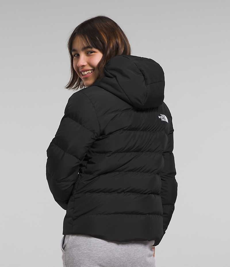 Chaqueta Plumas The North Face Reversible North Encapuchado Niña Negras | CL-VUDHT