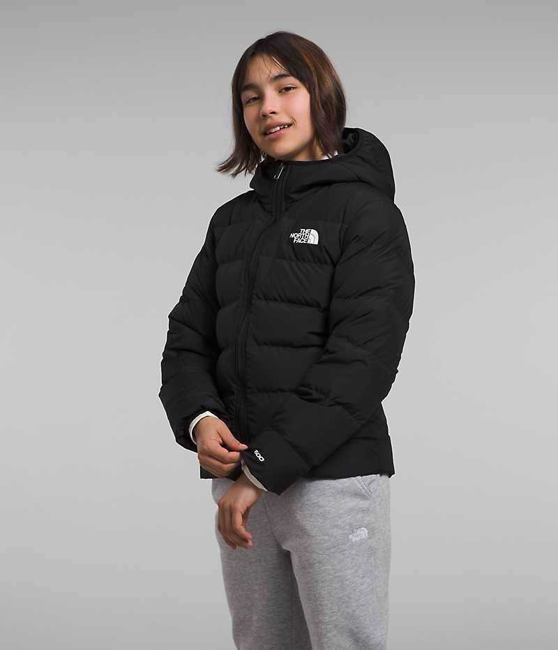 Chaqueta Plumas The North Face Reversible North Encapuchado Niña Negras | CL-VUDHT