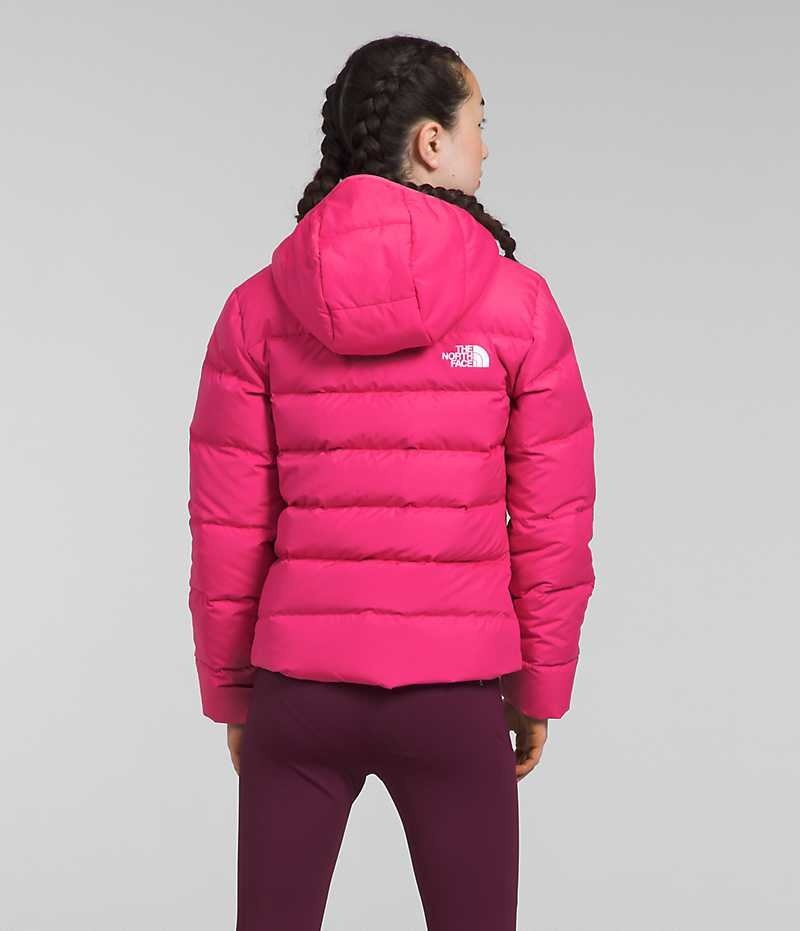 Chaqueta Plumas The North Face Reversible North Encapuchado Niña Rosas | CHILE-TVBUO