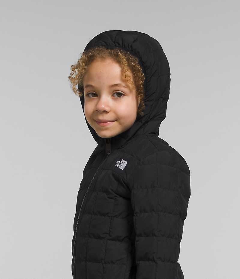 Chaqueta Plumas The North Face Reversible ThermoBall™ Encapuchado Niña Negras | CHILE-MVGSP