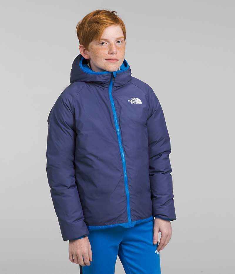 Chaqueta Plumas The North Face Reversible North Encapuchado Niño Azules | CHILE-VLXWR