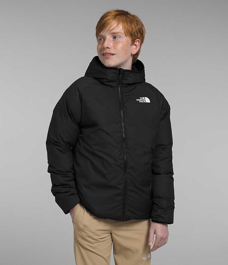 Chaqueta Plumas The North Face Reversible North Encapuchado Niño Negras | CHILE-GEPIX