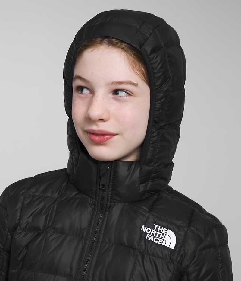 Chaqueta Plumas The North Face ThermoBall™ Encapuchado Niña Negras | CHILE-XWVUY