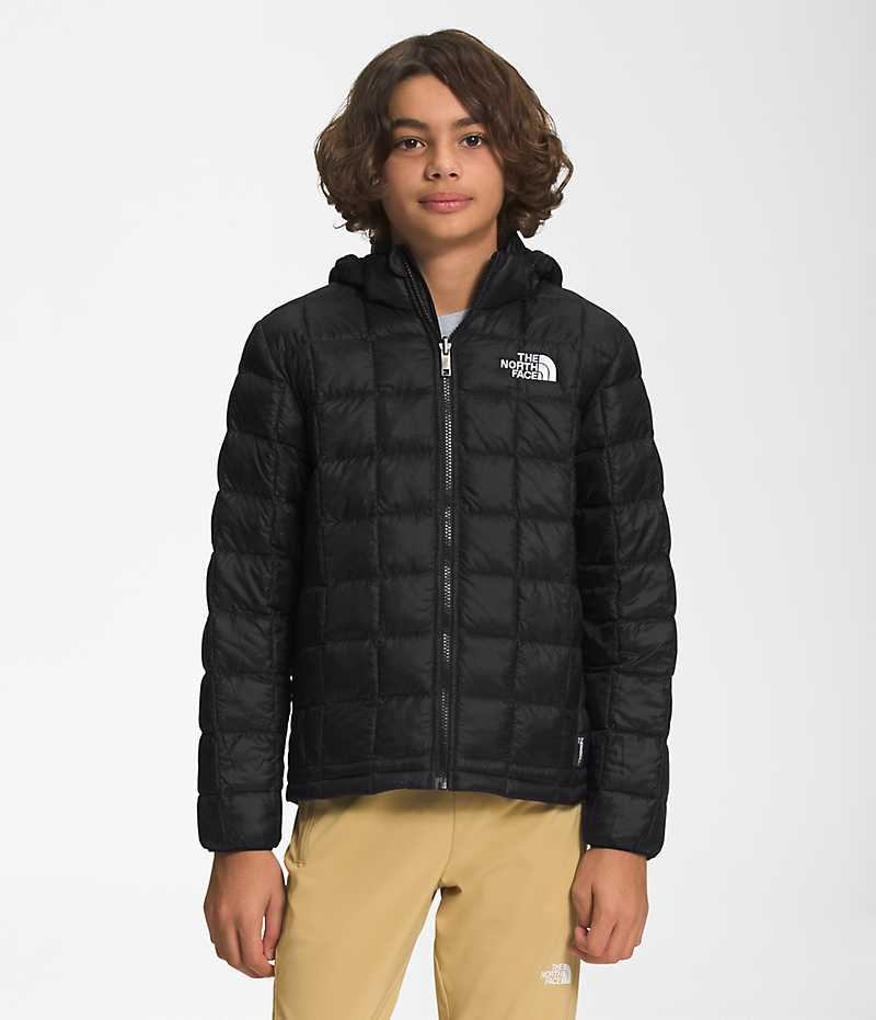 Chaqueta Plumas The North Face ThermoBall™ Encapuchado Niño Negras | CHILE-BXIPE