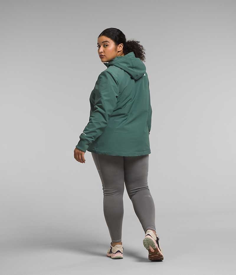 Chaqueta Softshell The North Face Plus Shelbe Raschel Hoodie Mujer Verde | CHILE-XNZCG