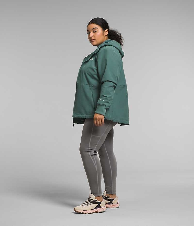 Chaqueta Softshell The North Face Plus Shelbe Raschel Hoodie Mujer Verde | CHILE-XNZCG