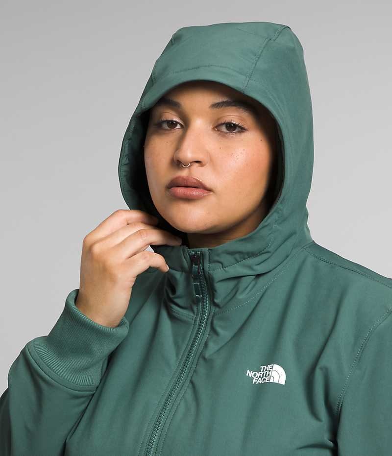 Chaqueta Softshell The North Face Plus Shelbe Raschel Hoodie Mujer Verde | CHILE-XNZCG