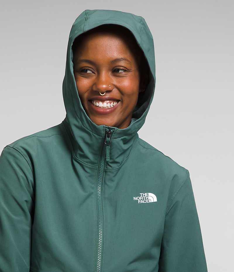 Chaqueta Softshell The North Face Shelbe Raschel Hoodie Mujer Verde | CHILE-ZTBCN