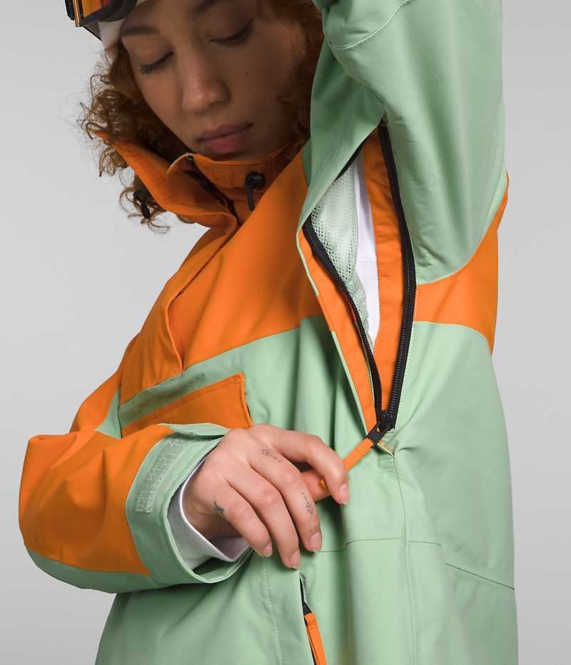 Chaquetas Aislantes The North Face Driftview Anorak Mujer Verde Menta Naranjas | CHILE-JMNHP