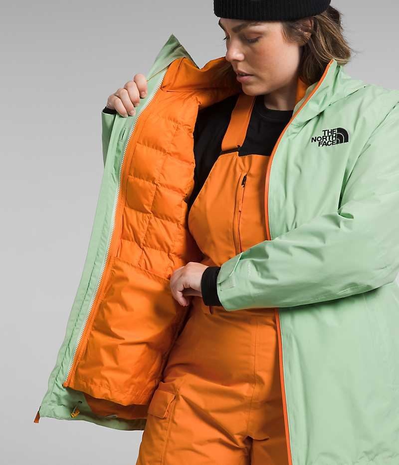 Chaquetas Aislantes The North Face Plus ThermoBall™ Eco Snow Triclimate® Mujer Verde Menta | CHILE-UONKR