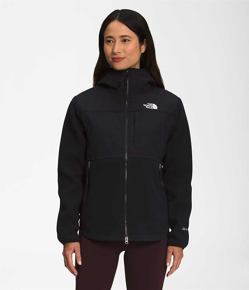 Chaquetas De Lana The North Face Denali Hoodie Mujer Negras | CL-JWMNO