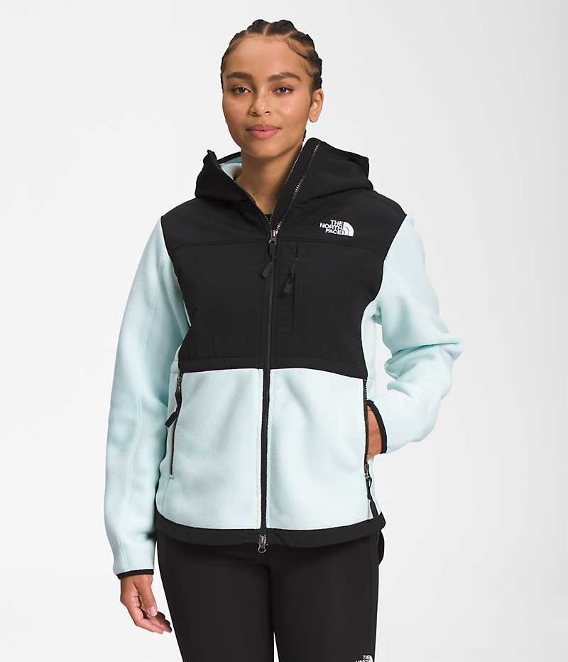 Chaquetas De Lana The North Face Denali Hoodie Mujer Negras Turquesa | CHILE-DMKIA