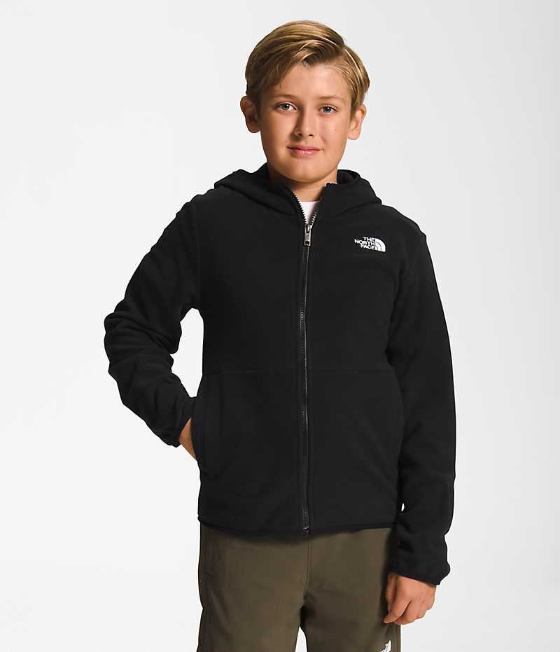 Chaquetas De Lana The North Face Glacier Full-Zip Encapuchado Niño Negras | CL-ANWJE