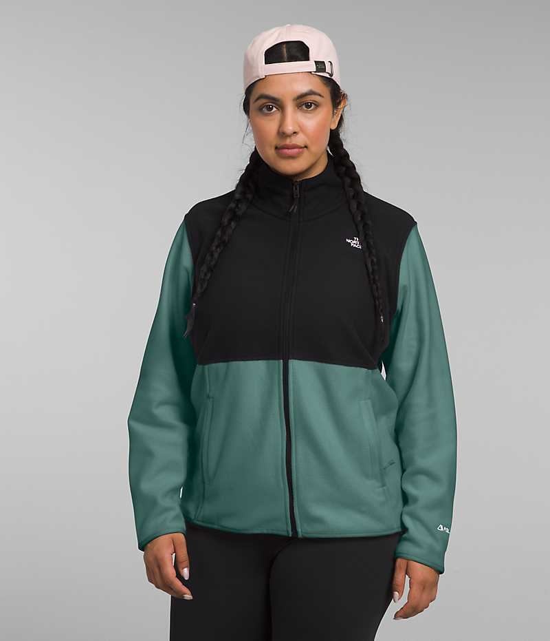 Chaquetas De Lana The North Face Plus Alpine Polartec® 100 Mujer Negras Verde | CHILE-EANQT