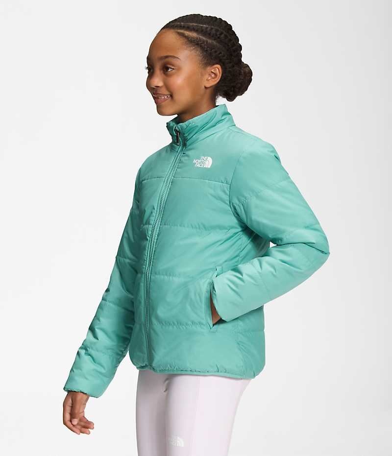 Chaquetas De Lana The North Face Reversible Mossbud Niña Turquesa | CHILE-DFBJZ