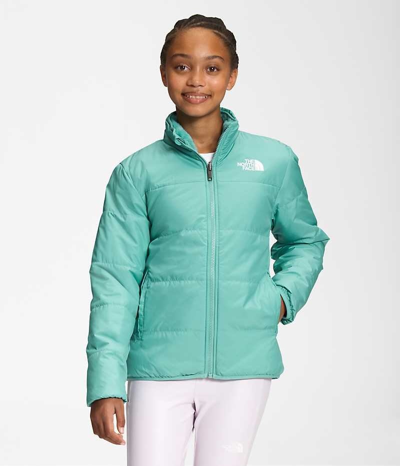 Chaquetas De Lana The North Face Reversible Mossbud Niña Turquesa | CHILE-DFBJZ