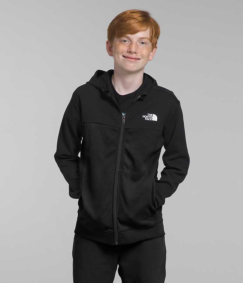 Chaquetas De Lana The North Face TNF™ Tech Full-Zip Hoodie Niño Negras | CL-VUWCQ