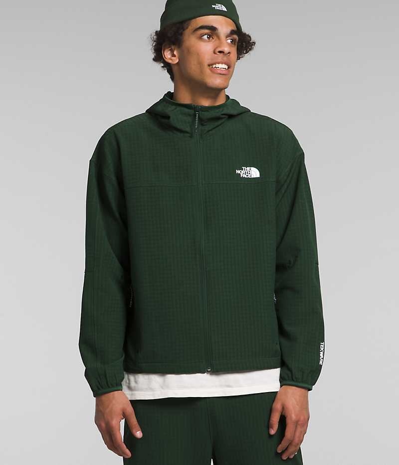 Chaquetas De Lana The North Face Tekware™ Grid Hoodie Hombre Verde | CL-XKQGT