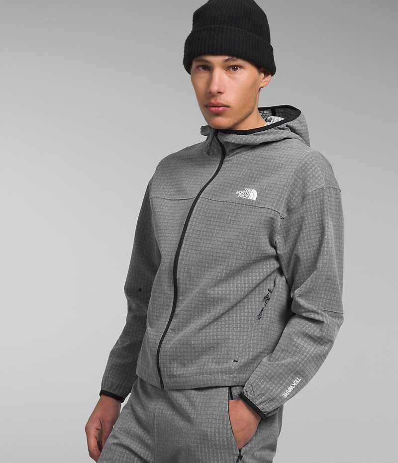 Chaquetas De Lana The North Face Tekware™ Grid Hoodie Hombre Gris | CHILE-IAFKR