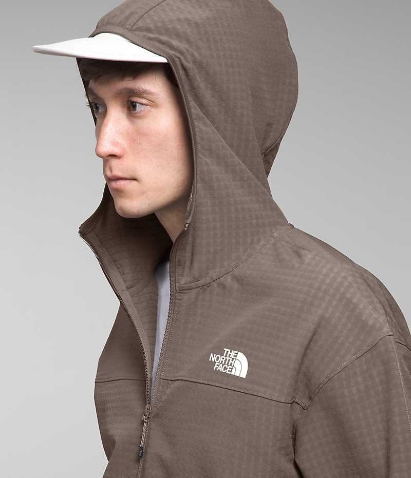 Chaquetas De Lana The North Face Tekware™ Grid Hoodie Hombre Marrones | CL-SFAOD