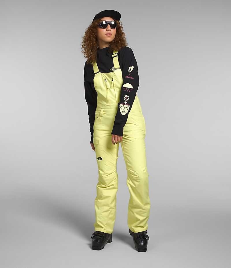 Pantalones Babero The North Face Freedom Insulated Mujer Amarillo | CHILE-CFQJA