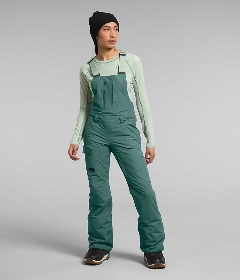 Pantalones Babero The North Face Freedom Insulated Mujer Verde | CL-FLNVY