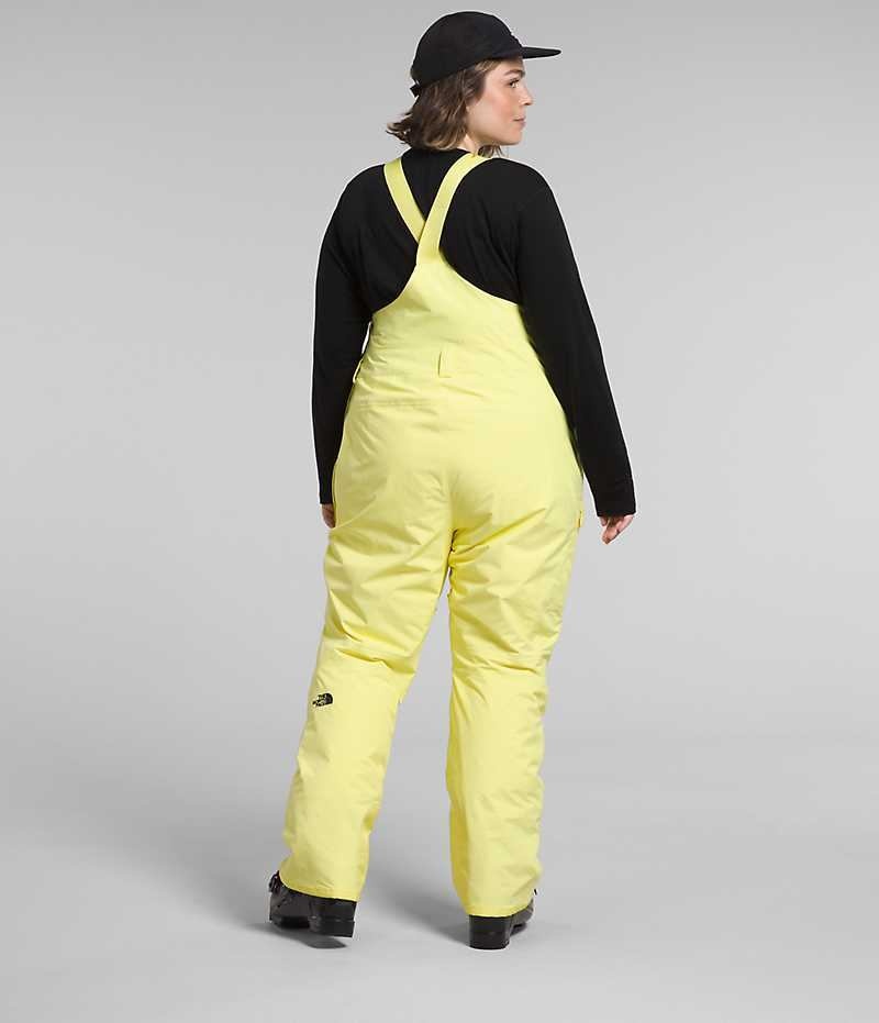 Pantalones Babero The North Face Plus Freedom Insulated Mujer Amarillo | CHILE-SLPGX