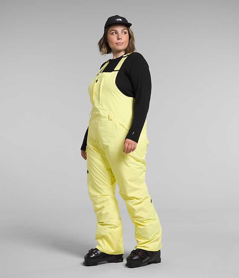 Pantalones Babero The North Face Plus Freedom Insulated Mujer Amarillo | CHILE-SLPGX