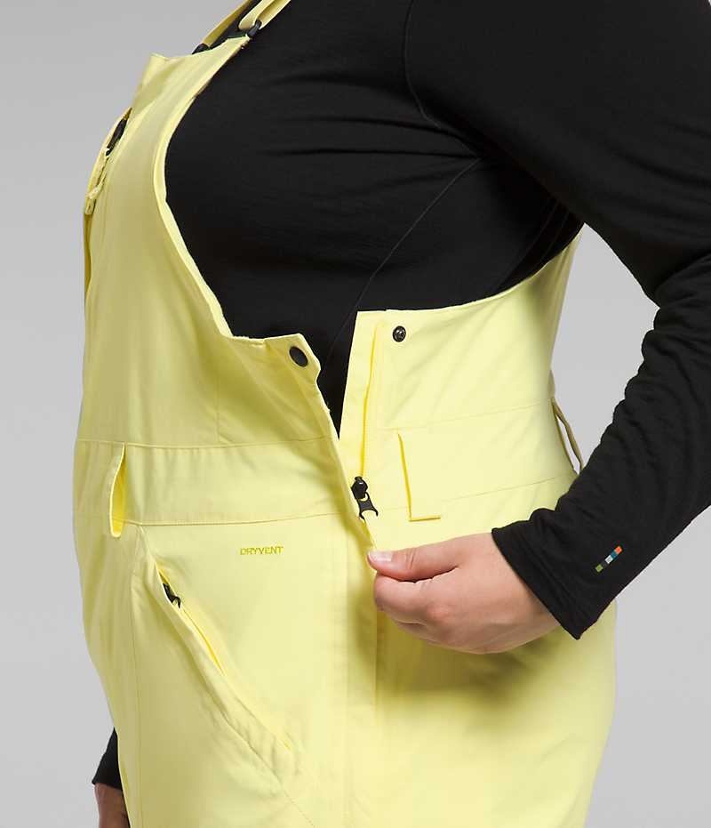 Pantalones Babero The North Face Plus Freedom Insulated Mujer Amarillo | CHILE-SLPGX