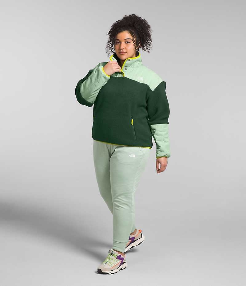 Pullover The North Face Plus Cragmont Fleece ¼-Snap Mujer Verde | CHILE-WGYXI