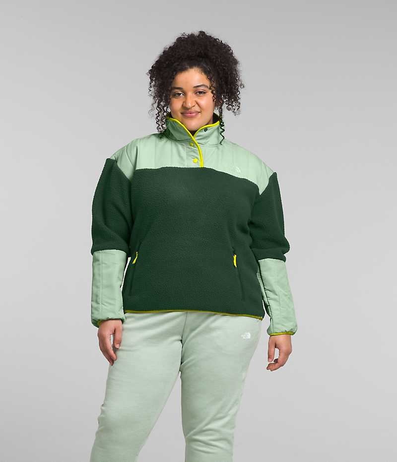 Pullover The North Face Plus Cragmont Fleece ¼-Snap Mujer Verde | CHILE-WGYXI