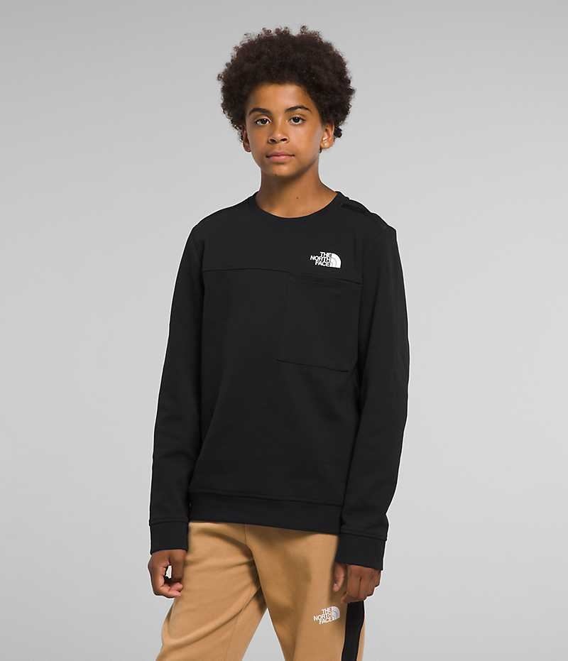 Pullover The North Face TNF™ Tech Crew Niño Negras | CL-VSEJF