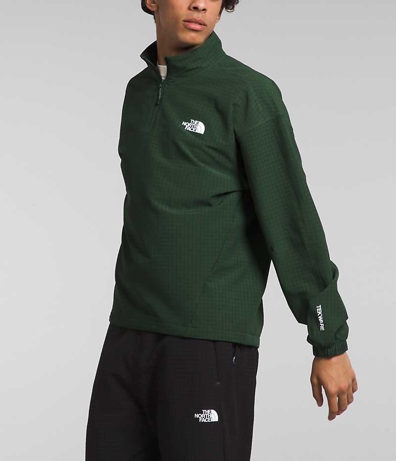 Pullover The North Face Tekware™ Grid ¼-Zip Hombre Verde | CHILE-OQUXG