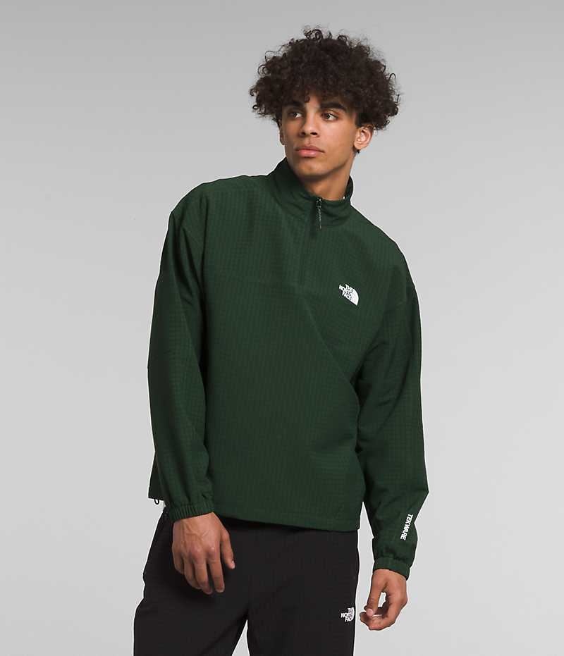 Pullover The North Face Tekware™ Grid ¼-Zip Hombre Verde | CHILE-OQUXG