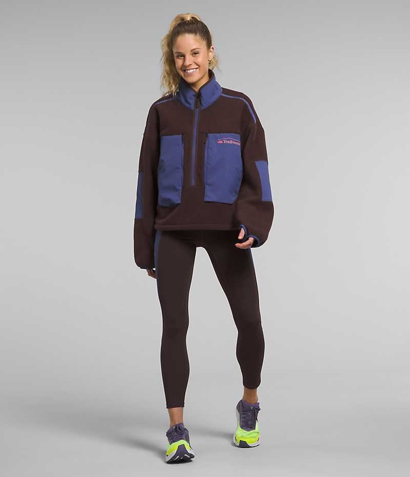 Pullover The North Face Trailwear Fantasy Ridge Flash ½-Zip Mujer Marrones Azules | CL-WCSTM