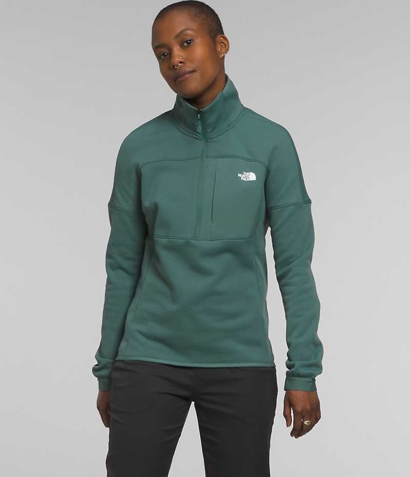 Sudadera The North Face Canyonlands High Altitude ½-Zip Mujer Verde | CHILE-DSWBY