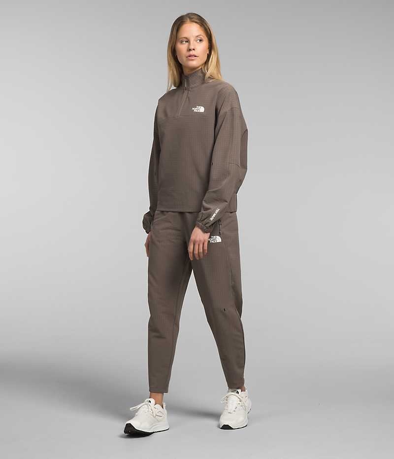 Sudadera The North Face Tekware™ Grid 1/4 Zip Mujer Marrones | CL-WJMFN