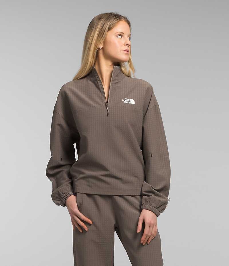 Sudadera The North Face Tekware™ Grid 1/4 Zip Mujer Marrones | CL-WJMFN