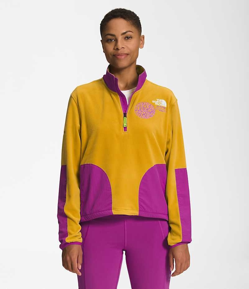 Sudadera The North Face Trailwear Fantasy Ridge ½-Zip Mujer Amarillo Moradas | CHILE-LUOHT